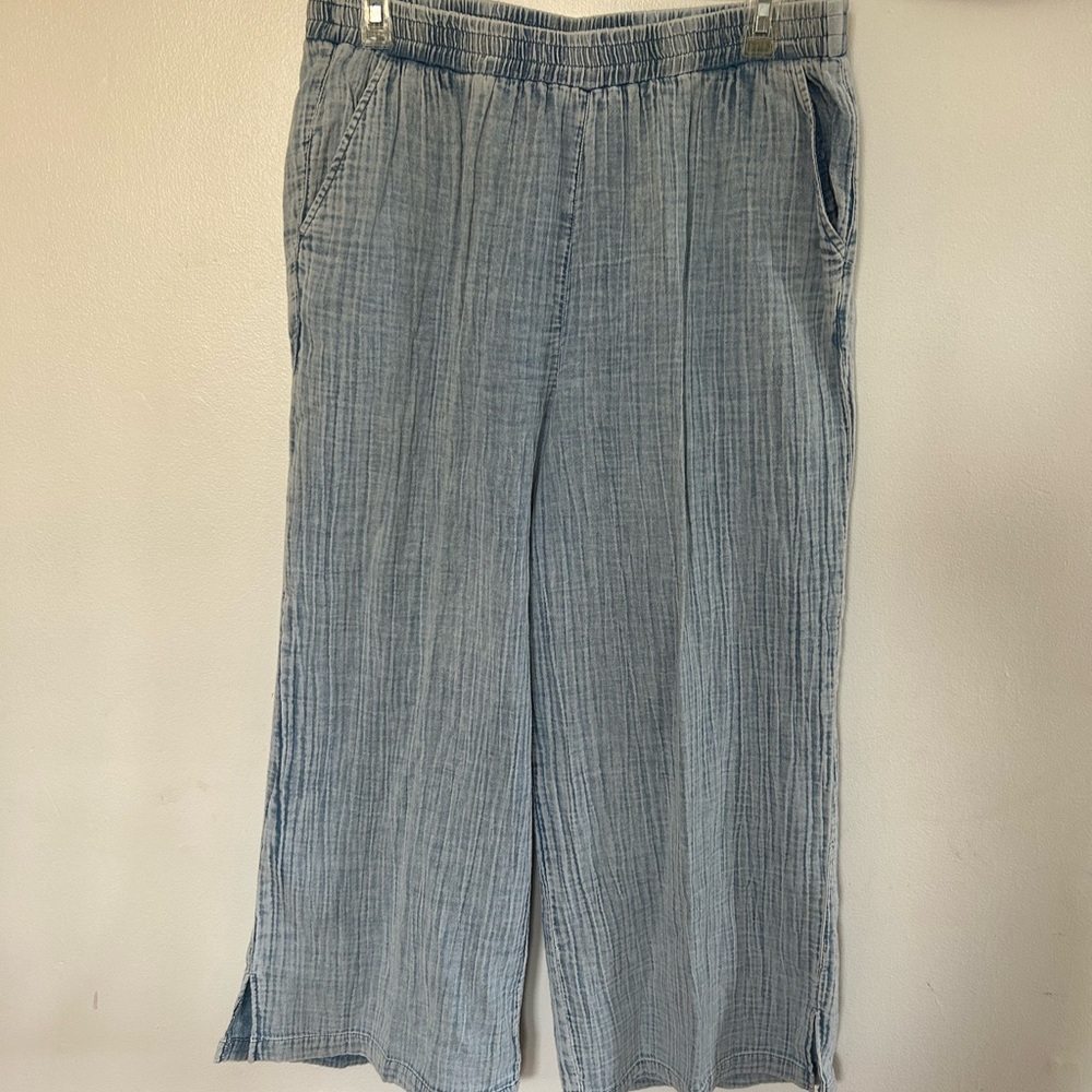 Ruby Rd. Light Blue Textured Pants size M